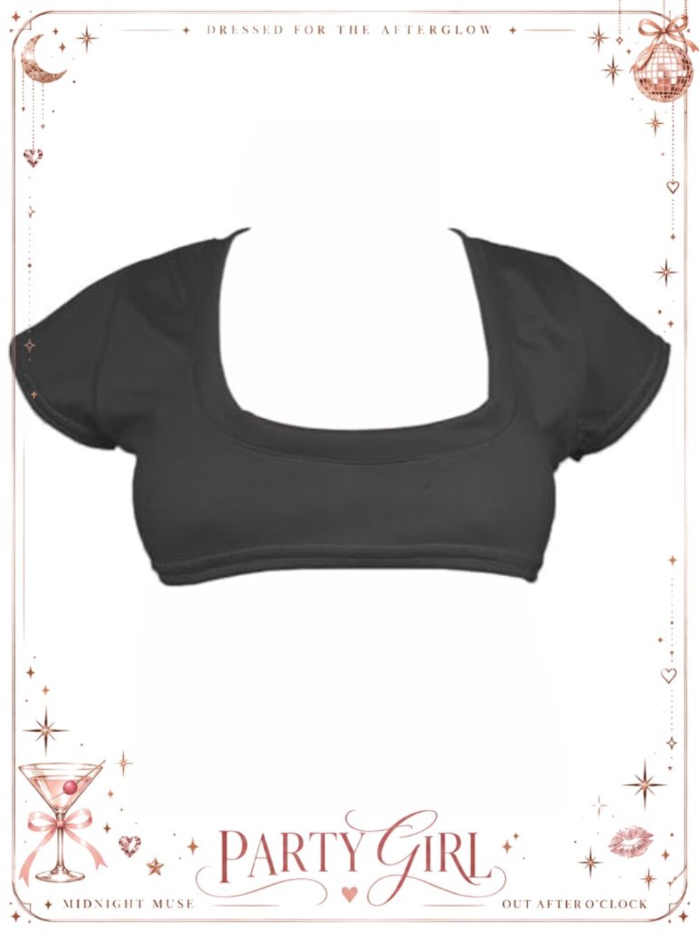 Short Sleeve Scoop Neck Crop Cami T-Shirt Cotton Sexy Club Top
